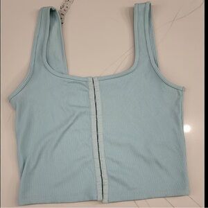 Abercrombie & Fitch Ribbed Tank Top - Light Blue